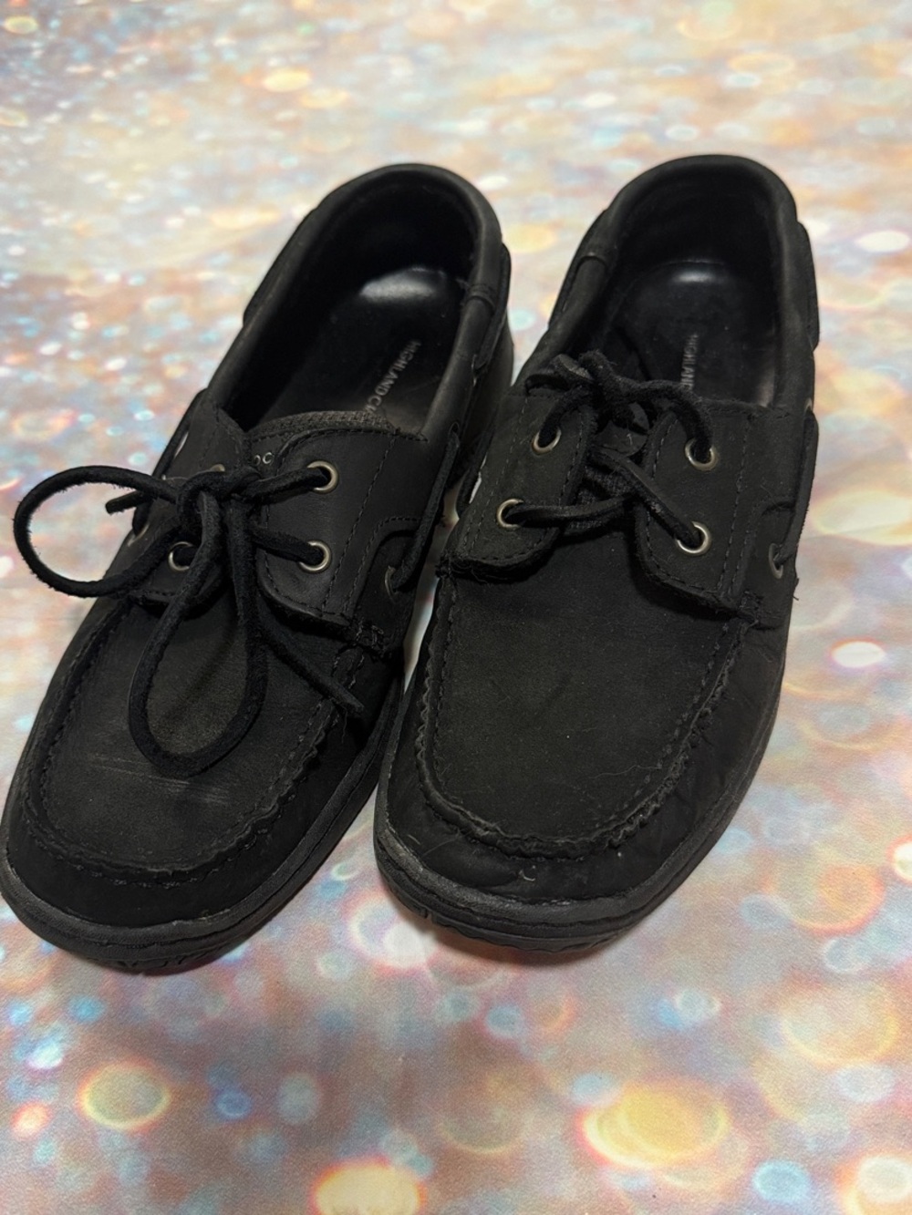 Highland Creek black  Lace-Up Moccasin Flats for Women 8m